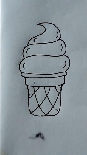 easy ice cream drawing | Easy Ice Cream Cone Drawing
