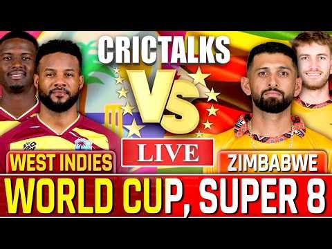 🔴 ZIM vs WI Cricket Live Match Today, T20 World Cup 2026 Zimbabwe v West Indies Score Commentary