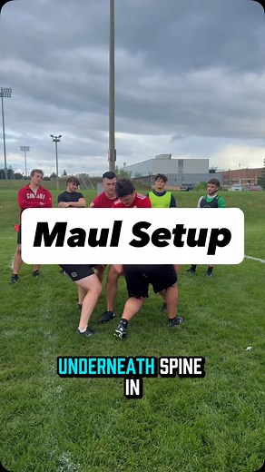 Maul Setup Many ways to skin a cat, this is how I like to coach it. The principles of setting up a maul for me are: - win the shoulder battle - stay tight - spines in line - get moving forward immediately - squeeze tight together How do you like to set up your mauls ? Keep Stacking Days 🧱 WalkTheWalk | SMPerformance