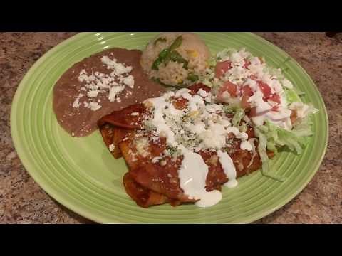 Cheese Enchiladas with Homemade Red Sauce