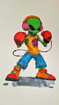 Art Challenge: Bringing the Alien Boxer to Life! 🎨✍️