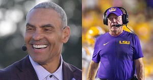 Herm Edwards gives Brian Kelly advice after imitating iconic postgame tirade