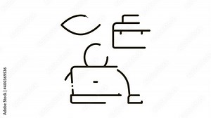 employee supervision Icon Animation. black employee supervision animated icon on white background