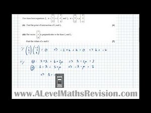 Vector Product and Perpendicular Vectors [Yr1 (Further) Pure Core]