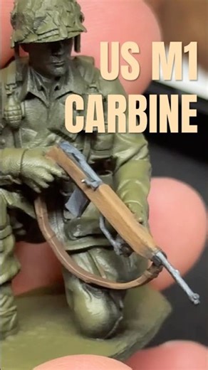 Army Men Painting US Paratrooper M1 Carbine, WWII, 1/32 Scale by Warhorse Miniatures