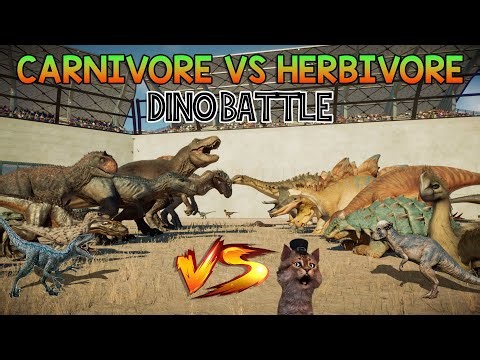Carnivore VS Herbivore Prehistoric Animals Battle included T-Rex, Indominus Rex, Ankylosaurus