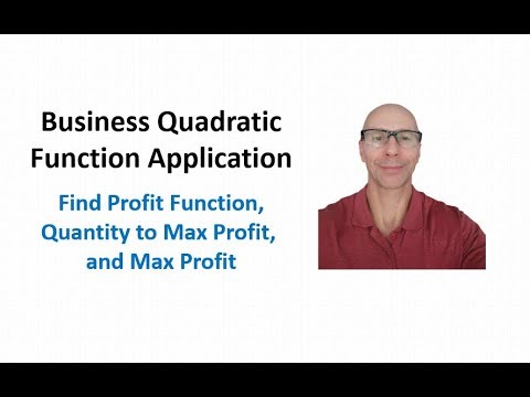 Business Quadratic Function App: Find Profit Function, Quantity to Max Profit, and Max Profit