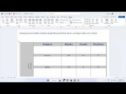 Changing Column Width And Row Height Microsoft