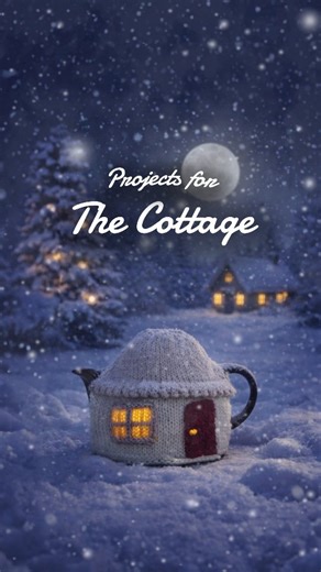 Yarnspirations on Instagram: "Off to the cottage, we go! 🏒🌲🛖 Featured Patterns: Red Heart Knit Cozy Cabin Tea Cozy, Bernat Croch-Eh Throw Pillow, Bernat Crochet Timber Pillows, Bernat Hibernate Crochet Blanket, Patons Loon Knit Pillow."