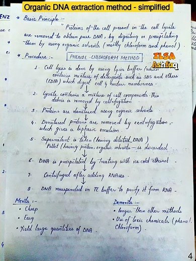 DNA Extraction Organic method - simple | notes #molecular #genetics #biotech #biology