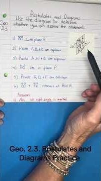 Geo. 2.3 Postulates and Diagrams Practice Problems #postulates #diagrams