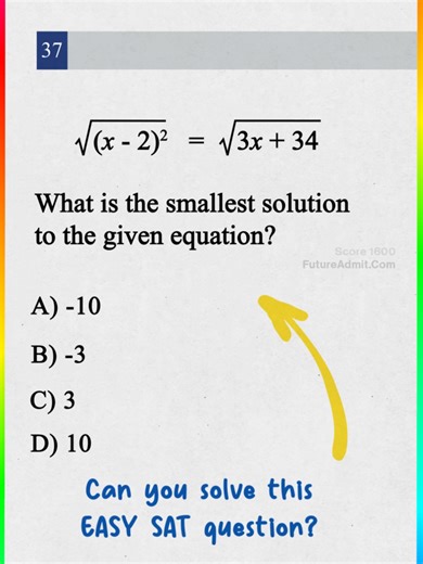 Can you solve this EASY SAT question? #satprep #digitalsat #satstrategies #satmath #satreading