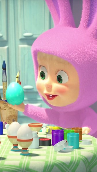 Imajinasi yang melayang dan ledakan warna🎨 #mashaandthebear #MashadanBeruang #Shorts #KejutanKejutan