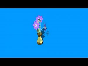 blue screen effect - flowers in a vase