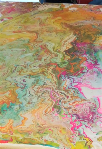 Fluid Art in Motion: A Colorful Pour Painting Journey