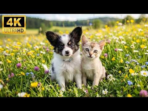 Cute Baby Animals 4K 🐾 Soft Piano Music with Relaxing Garden Animal Moments