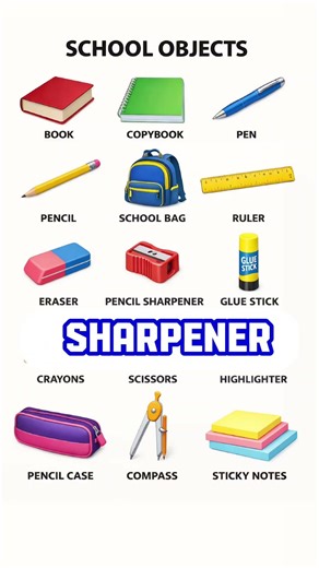 🖊️ Learn School Objects in English Fast 📚