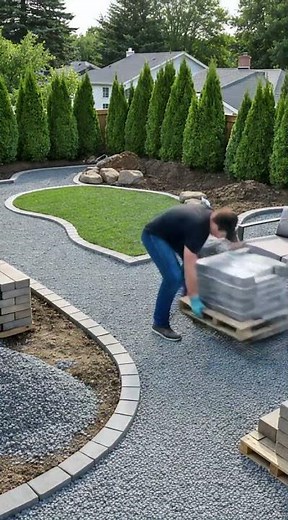 Small Backyard Landscaping Ideas 🌿 Gravel Patio, Fire Pit & Evergreen Privacy