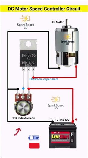Dc motor speed controller circuit#dcmotor #diy #electronic #experiment #775dcmotor#viral#shorts
