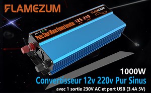 Convertisseur 12v 220v Pur Sinus 1000W