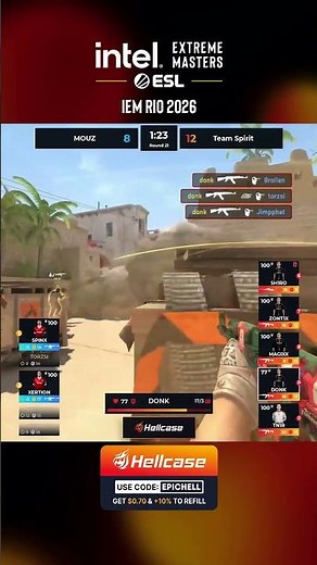 donk DELETED them in seconds #cs2 #esl #rio #hellcase