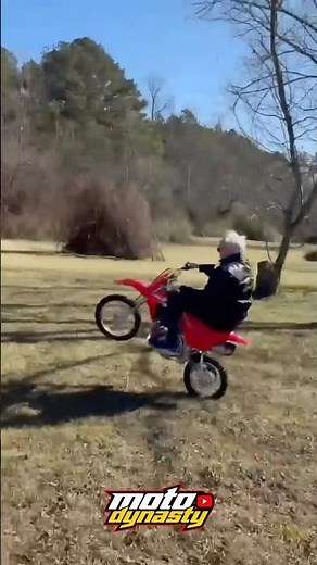 60-Year-Old Grandpa Rips FAT Wheelies 🔥 #crf110 #pitbike #wheelie