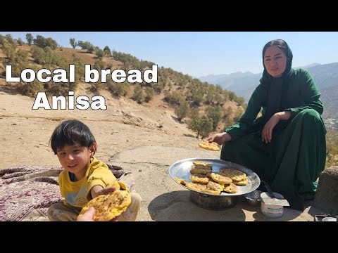 "Delicious Traditional Bread by Behnaz, a Young Nomadic Mother in the Heart of Nature"🍞😋