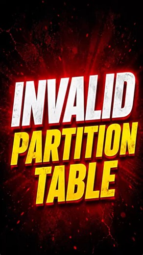Invalid Partition Table Error Fix 🔥 | Windows Boot Problem Solved | Easy PC Repair #pctips #shorts