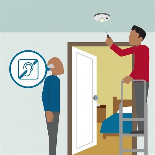 Pictograph: Smoke alarms for the deaf and hard of hearing