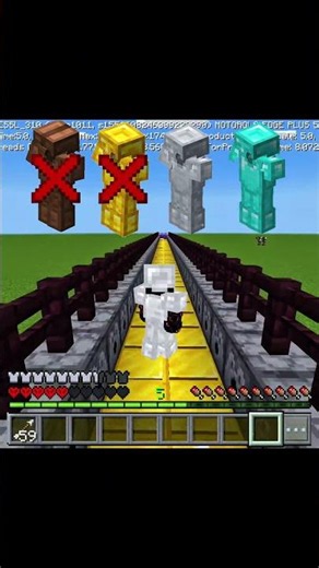 Leather vs Gold vs Iron vs Diamond Armor in Minecraft! 🔥 #minecraft #shots
