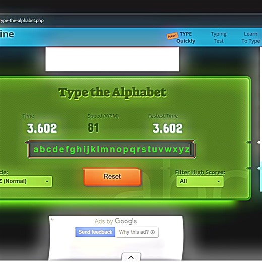 Insane Fast Typing ⚡ 3 Sec Mein A–Z 😱 Challenge Accepted!