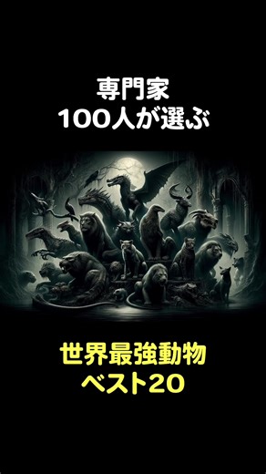 専門家100人が選ぶ世界最強動物20位〜16位。 #動物 #最強 #動物コレクション