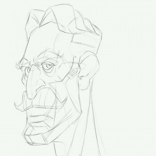 Drawing a Stylized Middle-Aged Man with a Moustache | Character Sketch