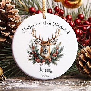 Personalized Deer Hunter Christmas Ornament, Customized Christmas Ornament for Deer Hunter, Gift for Outdoorsman, Deer Hunter Christmas Gift - Etsy