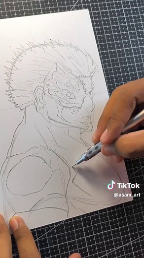 How to Draw Sukuna from Jujutsu Kaisen