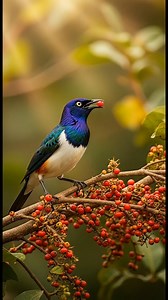 18K views · 1.4K reactions |  This Superb Starling is a living jewel, with its stunning blue and purple plumage contrasting beautifully with the bright red berries.#wildlife #nature #natgeowild #BirdWatching #birds #trendingvideo #birdsofinstagram | BIRDS of the World | Facebook