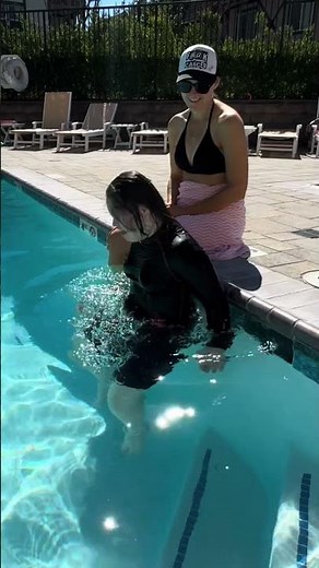 She can’t swim #downsyndrome #autism #caregiverlife #disabilityawareness #adaptiveswim #disabled
