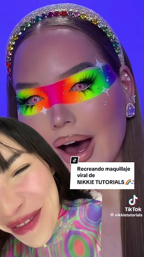 Recreando maquillaje viral de NIKKIE TUTORIALS 🌈🦄