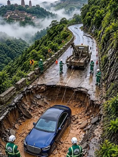 How to Fix a Massive Sinkhole on a Mountain Road