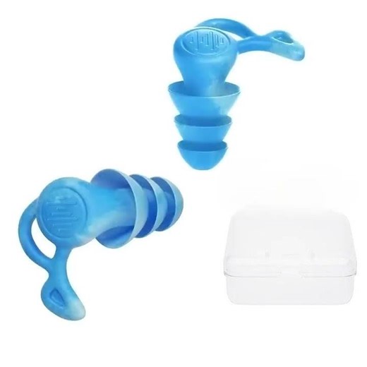 3 Layer Anti Noise Silicone Reusable Earplugs Waterproof Swimming Ear