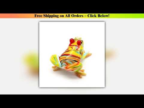 Colorful Cute Glass Frog Figurine Handmade Animals Collectible Gifts For Kids Home Decor Murano Sty