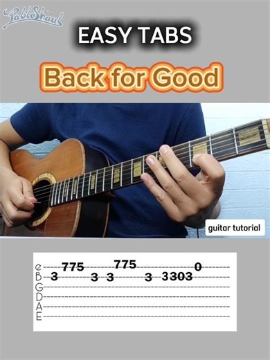 Easy guitar TABS Tutorial - Back For Good (Gary Barlow) #acoustic_guitar #shorts #trending
