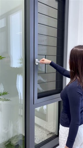 Outward Opening Aluminum Casement Window | Insect Screen & Security Bar Design #Shorts