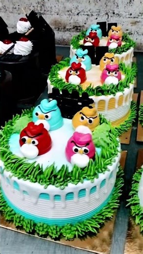 cake angry birds #cake #cakedecorating #browniesulangtahun #birthdaycake
