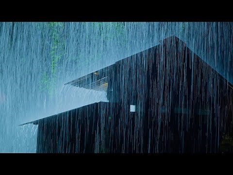 Sleep Soundly Easily with Heavy Rain Showers & Very Huge Thunder Sounds on Metal Roof of Farmhouse