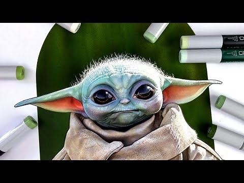 Drawing Grogu with Copic Markers I The Mandalorian