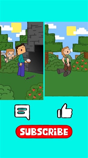 🎂🍓Cake or berries, what do you choose❓#minecraftcartoon #subscribers #2danimation#loop #fun