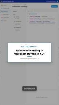 ADVANCED HUNTING EXPLAINED #MicrosoftDefenderXDR #AdvancedHunting #ThreatHunting #KQL #SOC