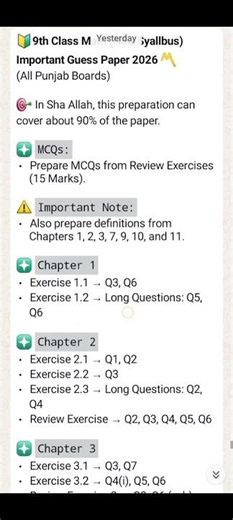Some Most Important Definations 🔥 || Math || 9th Class || All Boards Papers #exam