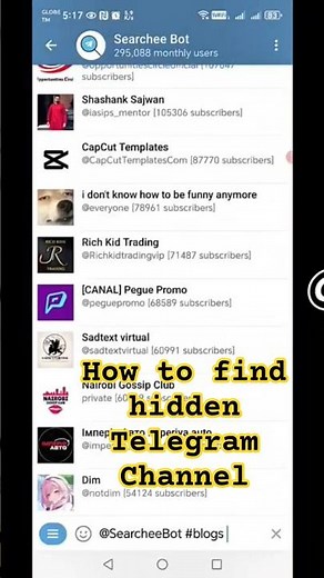 how to find hidden telegram channel